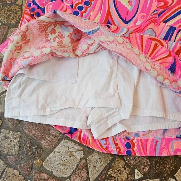 Lilly Pulitzer Reef Retreat Skirt with Shorts, Metal Coral Zipper Pull - Picture 5 of 12